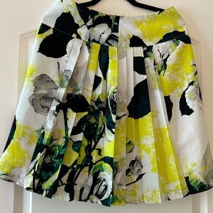 Worthington A-Line Skirt with Yellow and Black Floral Design